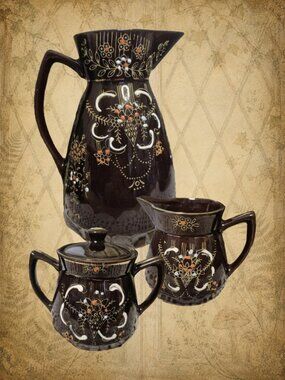 Vintage Japan Brown Tea Set